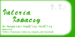 valeria kopacsy business card